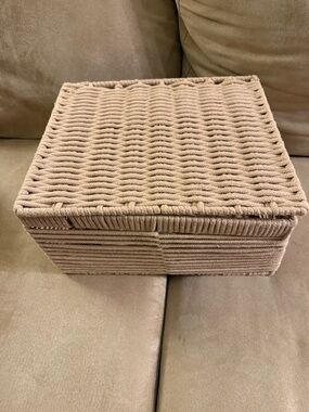 Woven Rope Storage Box in Beige - Home Accents
